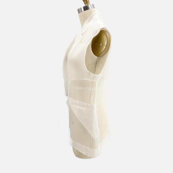 Tela9 Vest Top Gilet Lunatica Jacket in White - Picture 4 of 11
